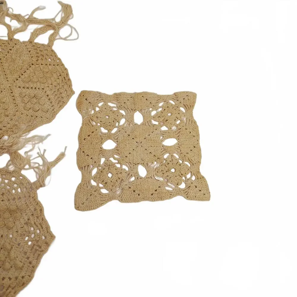 vintage, lot of 4 handmade crochet doilies Assorted Shapes and Sizes Granny Chic